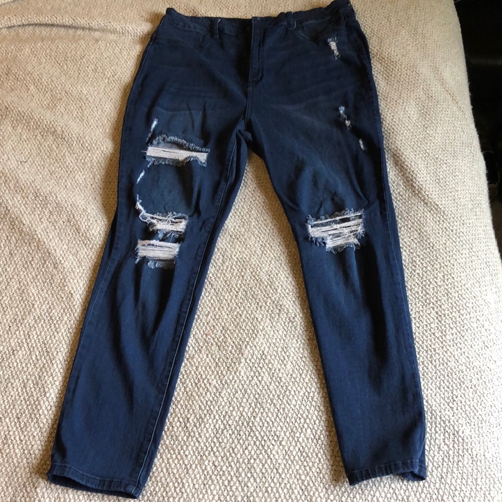Fashion Nova skinny stretch distressed denim